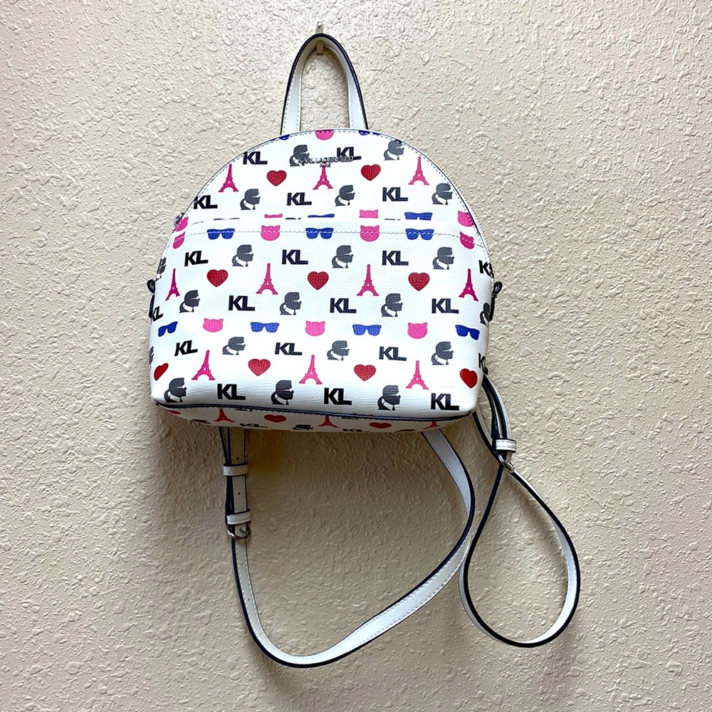 Karl Lagerfeld White Mini Purse Backpack- MAYBELLE BACKPACK